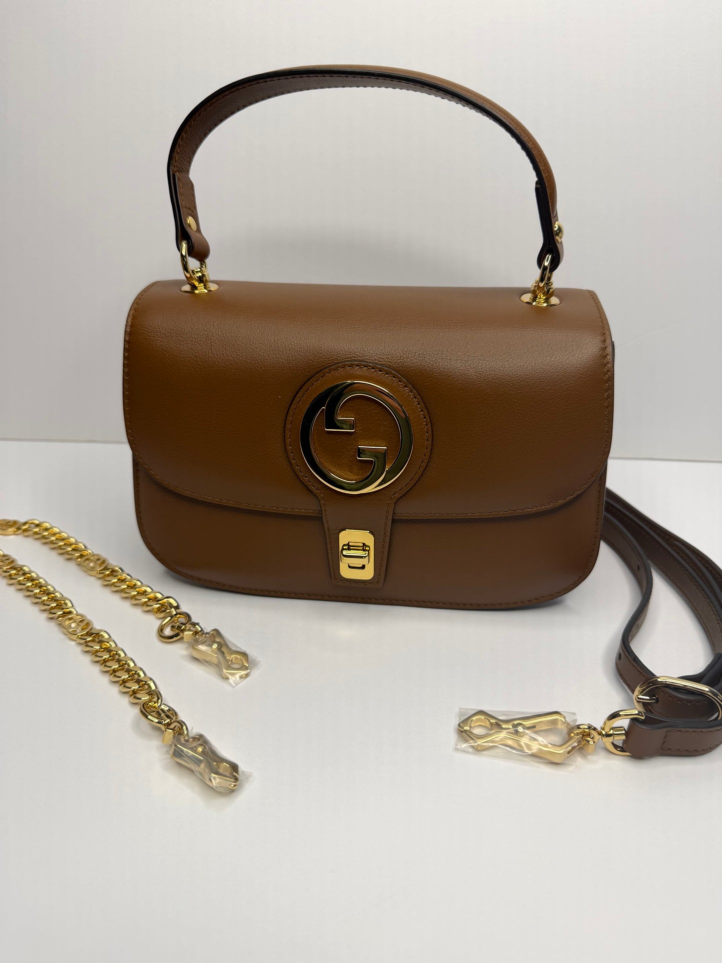 Pre-owned GUCCI Roxy Calfskin Small Blondie Top Handle Shoulder Bag