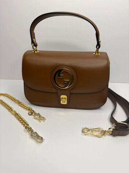 Pre-owned GUCCI Roxy Calfskin Small Blondie Top Handle Shoulder Bag