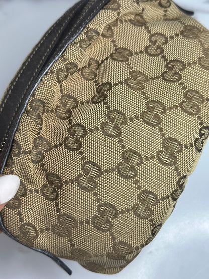 Pre-owned Gucci GG Canvas bamboo cosmetic pouch
