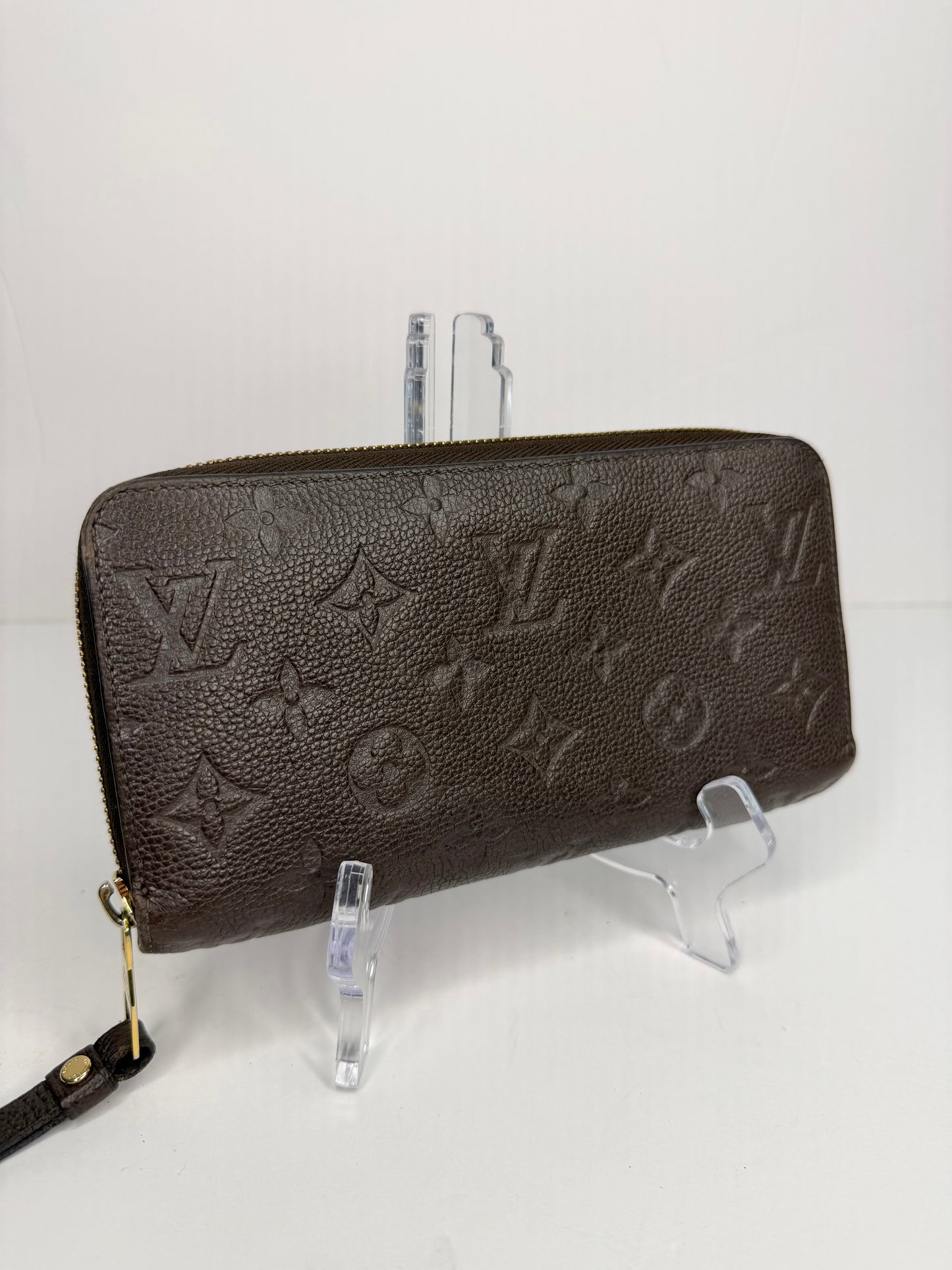 Pre-owned Louis Vuitton dark brown Empriente leather zippy wallet