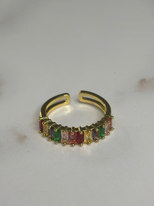 Multicolor adjustable ring