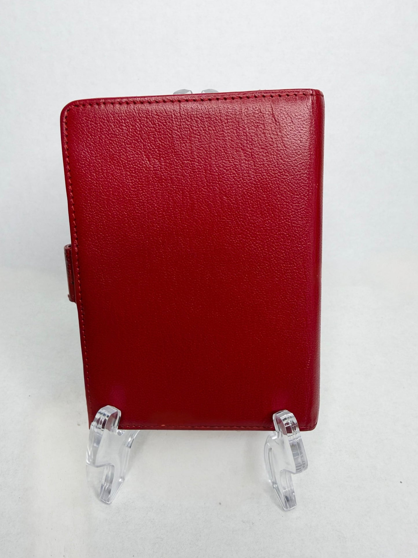 Pre-owned Chanel Red Calfskin Agenda 24k gold plated hardware