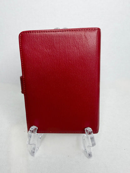 Pre-owned Chanel Red Calfskin Agenda 24k gold plated hardware