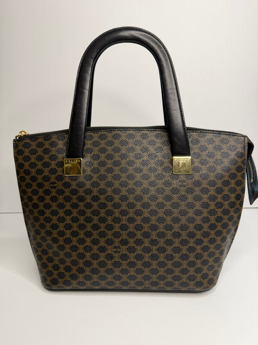 Pre-owned Celine macadam canvas top handle tote
