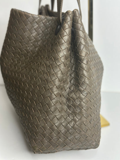 Pre-owned Bottega Veneta taupe-brown Intrecciato Tote