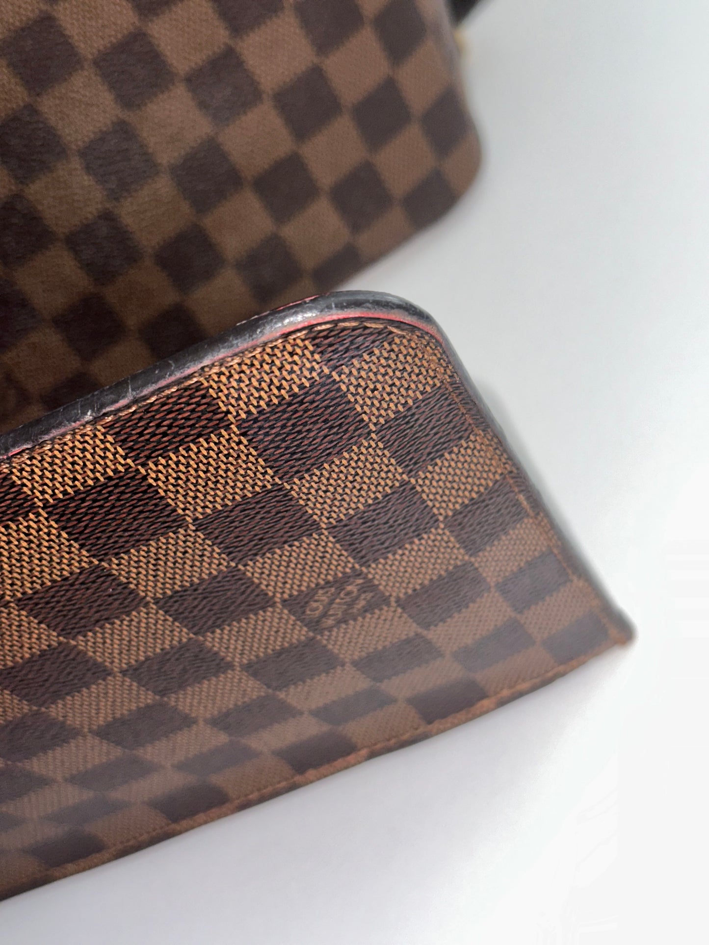 Pre-owned Louis Vuitton Damier ebene neverfull MM with pouch