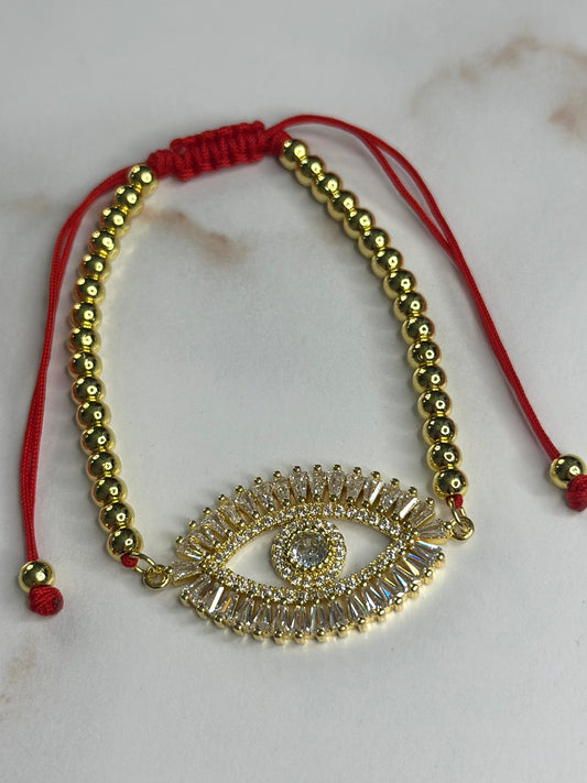 Oversized all seeing eye adjustable bracelet
