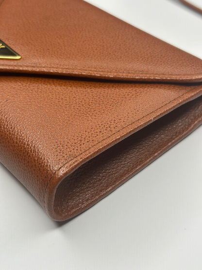 Pre-owned Yves Saint Laurent vintage envelope crossbody cognac leather