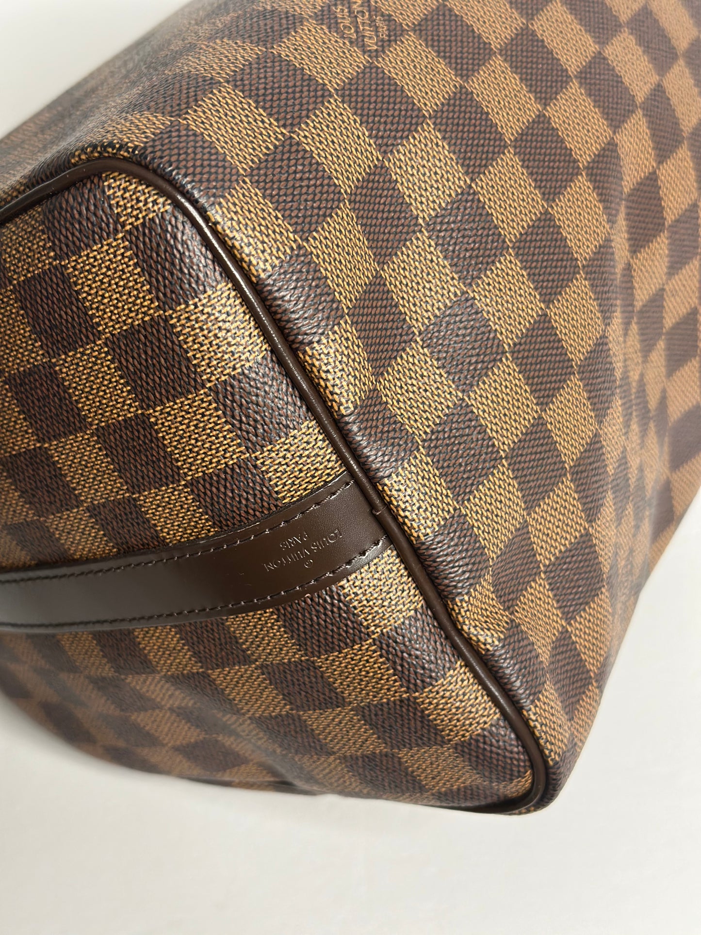 Pre-owned Louis Vuitton Damier Ebene Canvas speedy 30 bandolier crossbody