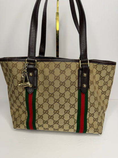 Pre-owned Gucci GG Canvas Jolicoeur Small Tote Bag