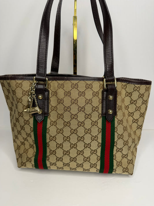 Pre-owned Gucci GG Canvas Jolicoeur Small Tote Bag