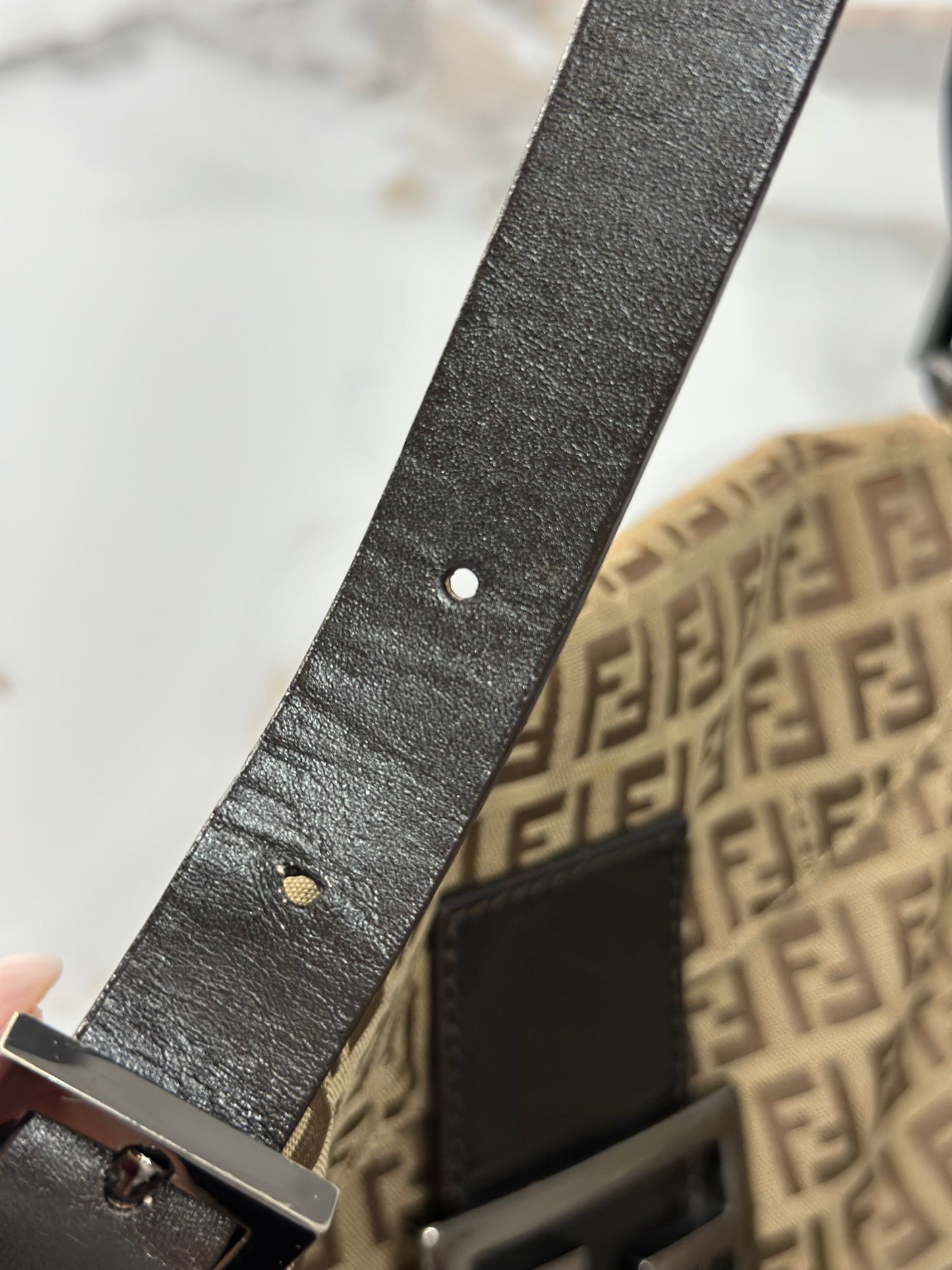 Pre-owned Fendi Zucchino FF Canvas Shoulder Bag