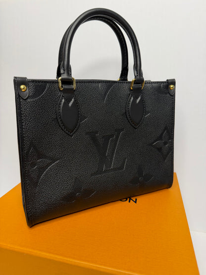 Pre-owned Louis Vuitton Black Empriente leather on the go PM two way tote