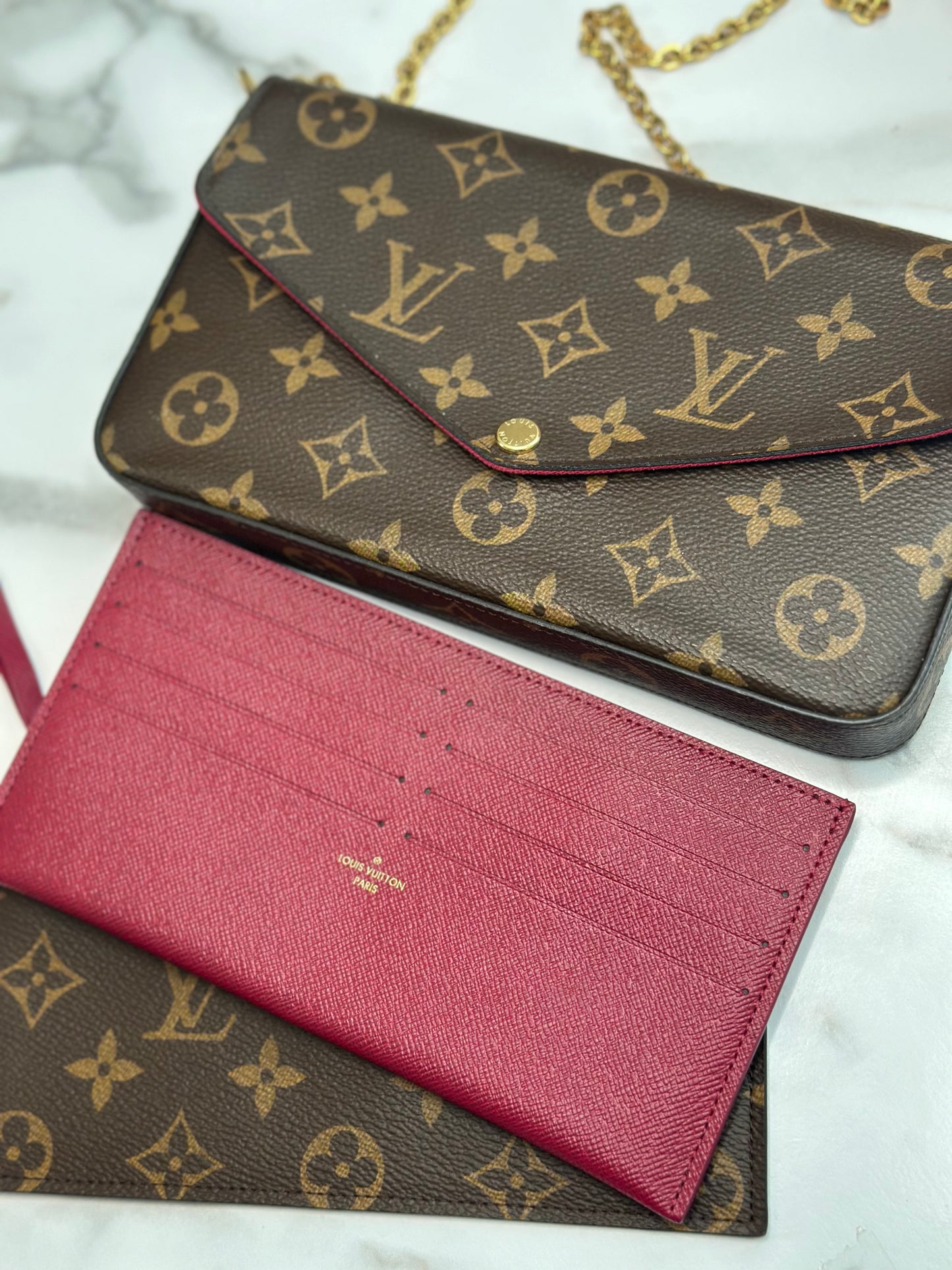 Pre-owned Louis Vuitton monogram canvas Pochette felicie crossbody