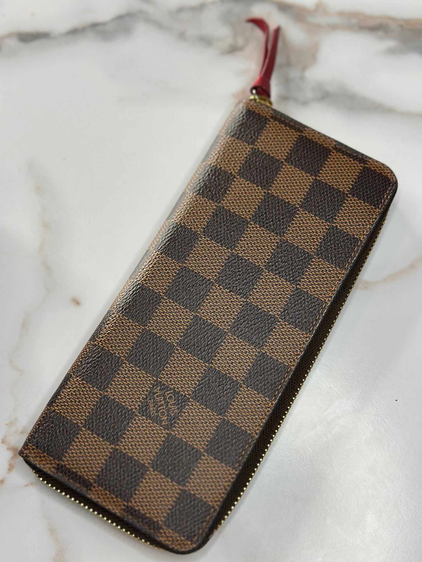 Pre-owned Louis Vuitton Damier Ebene clemence wallet