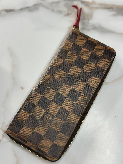 Pre-owned Louis Vuitton Damier Ebene clemence wallet