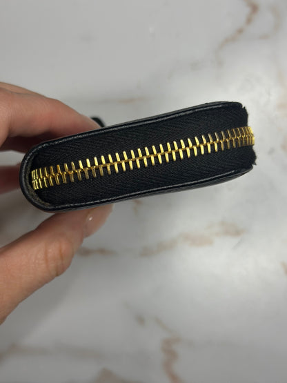 Pre-owned Prada black Saffiano leather compact zippy