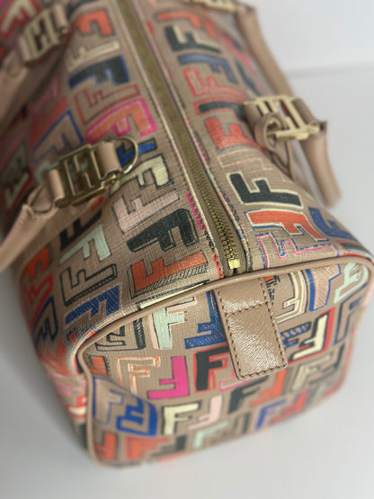Pre-owned Fendi Boston Bag Zucca Coated Canvas Medium tote