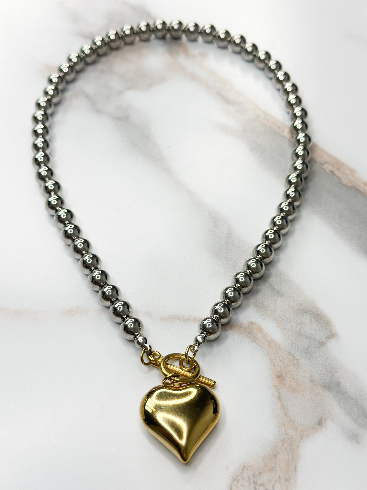 Puffy Heart SLV pendant necklace