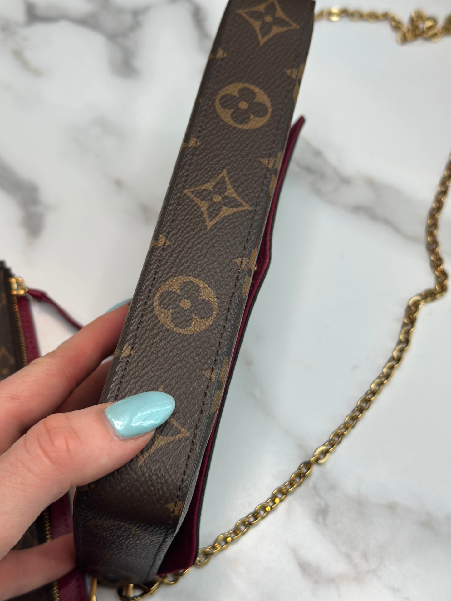 Pre-owned Louis Vuitton monogram canvas Pochette felicie crossbody