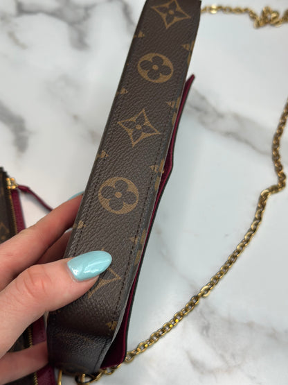 Pre-owned Louis Vuitton monogram canvas Pochette felicie crossbody