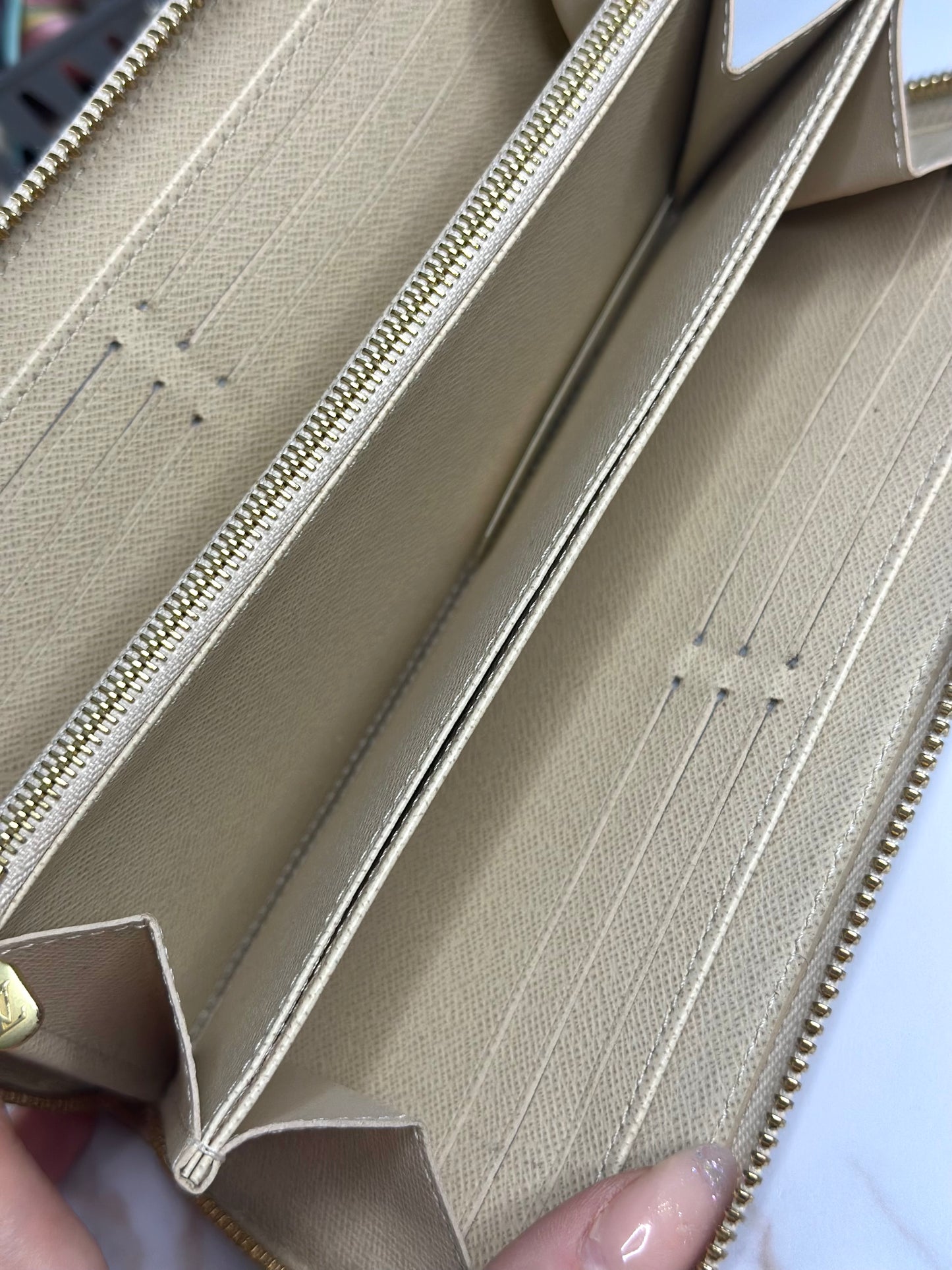 Pre-owned Louis Vuitton Damier azur zippy wallet