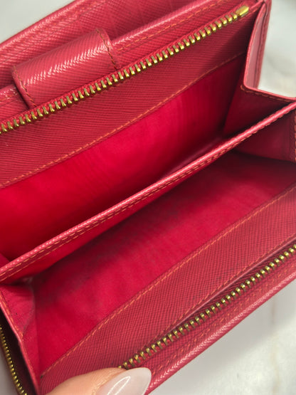 Pre-owned Prada hot pink Saffiano leather wallet