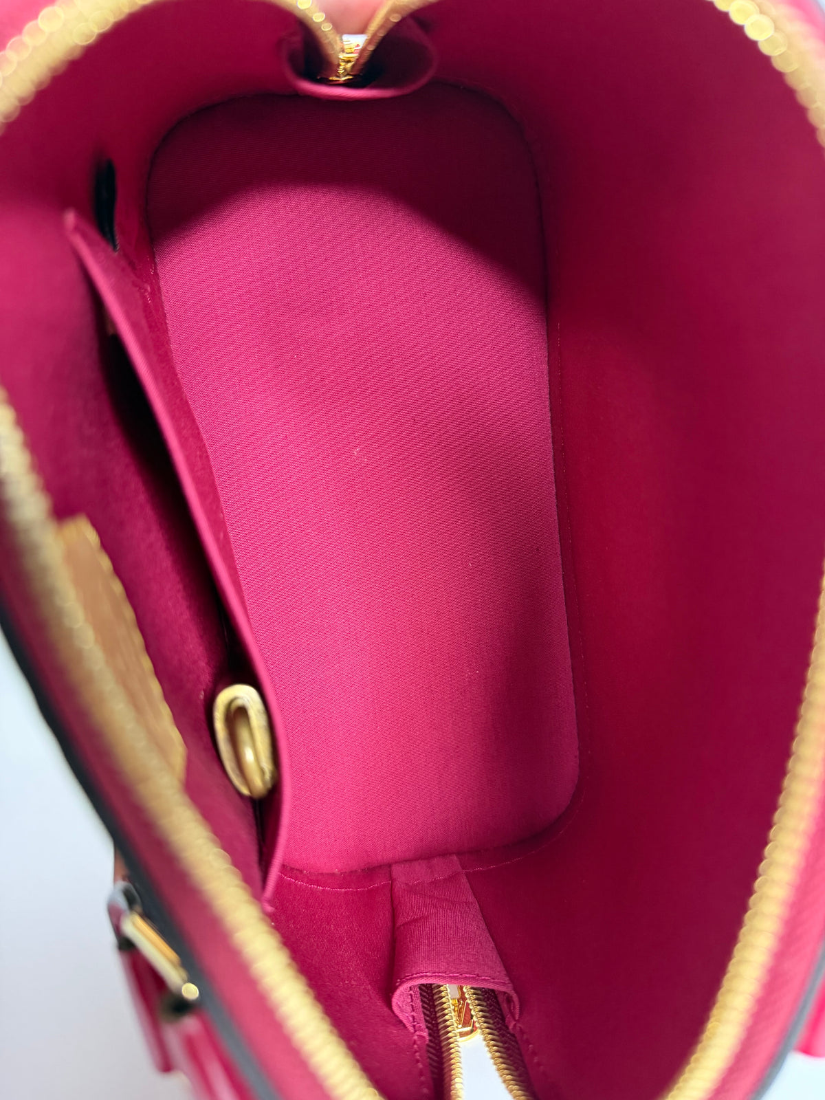 Pre-owned Louis Vuitton Vernis Alma BB Rose Indien Crossbody