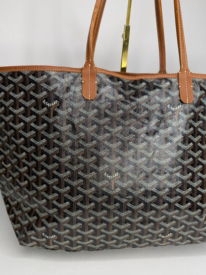 Pre-owned Goyard St. Louis tote PM black goyardine canvas