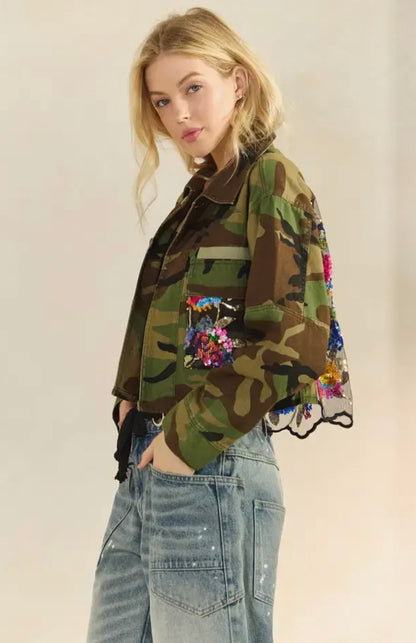 Alicia’s Camo Sequin Jacket