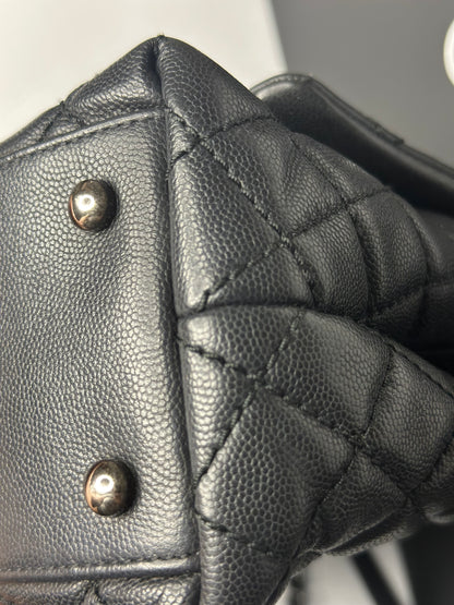 Pre-owned Chanel 2017 Caviar CoCo medium Top Handle w/ Ruthenium hardware
