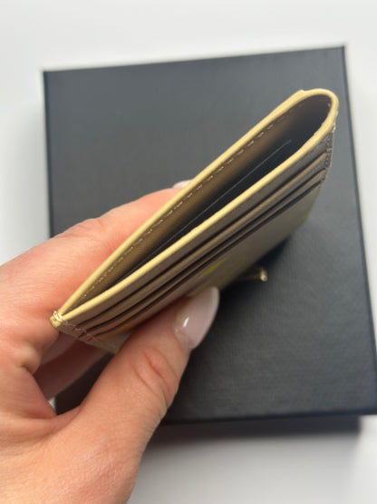 Pre-owned MCM beige color splash card holder