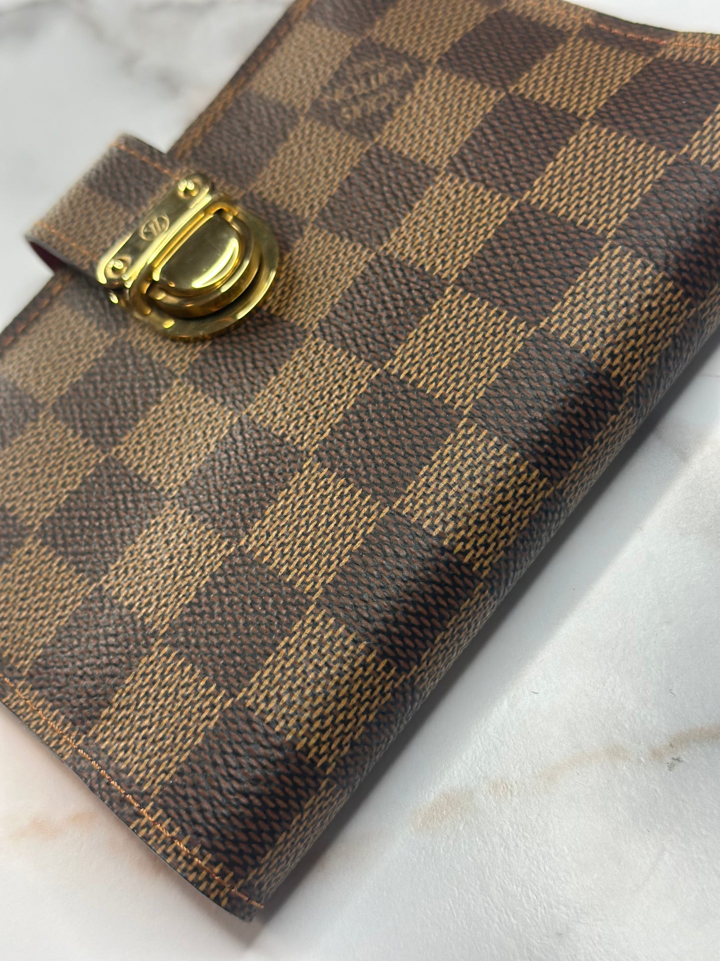Pre-owned Louis Vuitton Damier Ebene canvas koala agenda, p.m.
