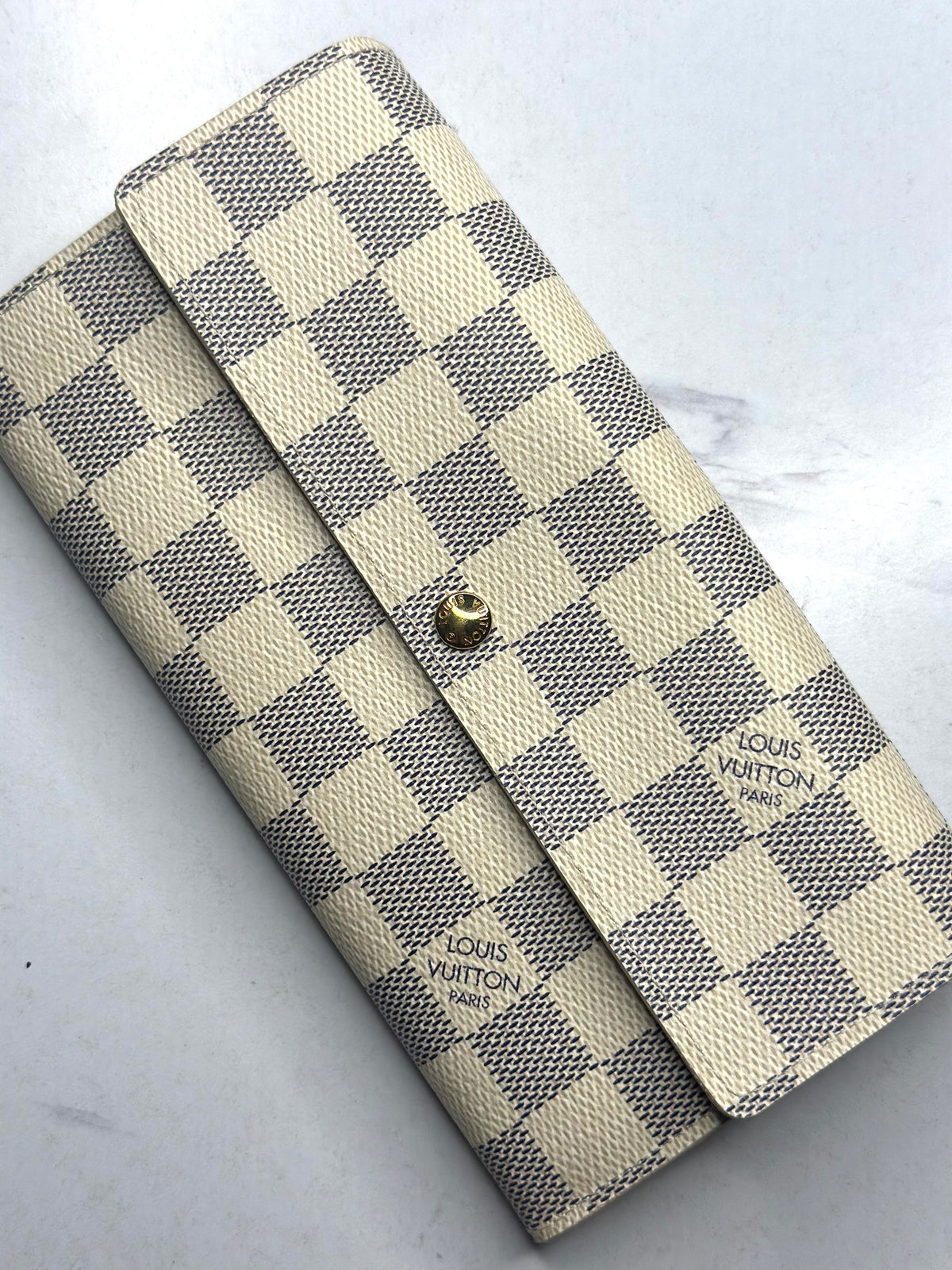 Pre-owned Louis Vuitton Damier azur Sarah Wallet