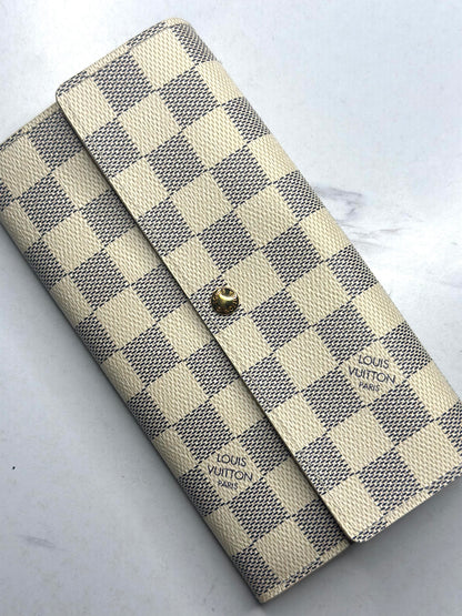 Pre-owned Louis Vuitton Damier azur Sarah Wallet