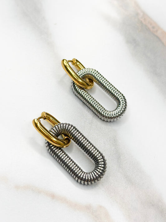 The New Yorker Textured Two Tone Earrings