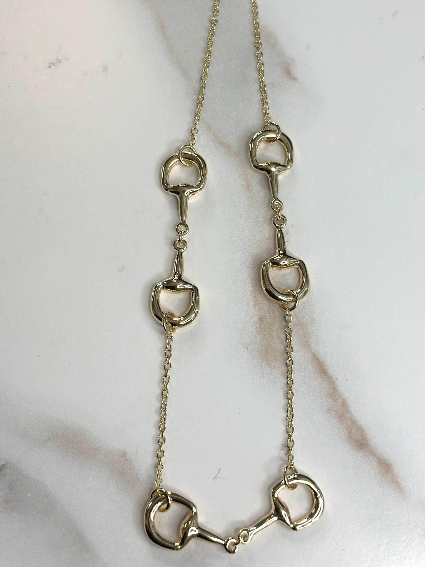The lexintonian horsebit GLD necklace