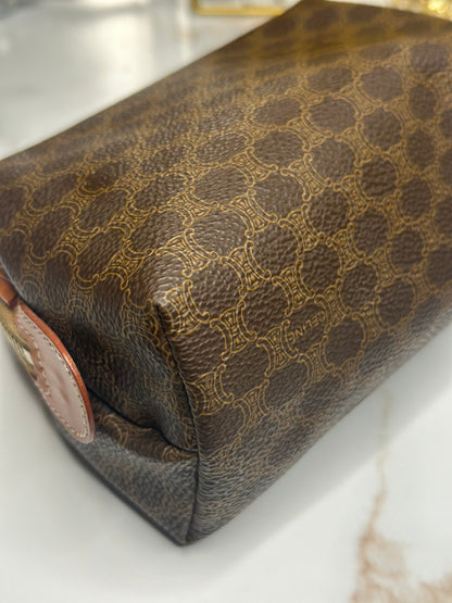 Pre-owned Celine Macadam canvas small cosmetic pouch
