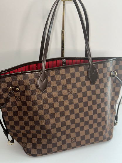 Pre-owned Louis Vuitton Damier Ebene neverfull MM tote