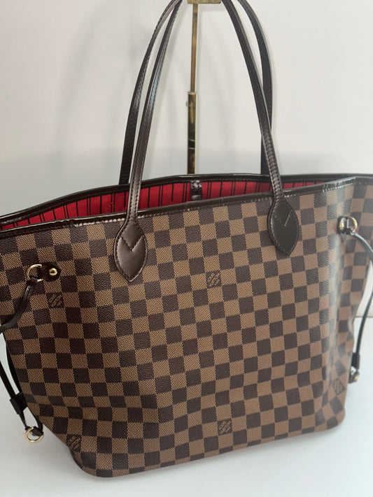 Pre-owned Louis Vuitton Damier Ebene neverfull MM tote